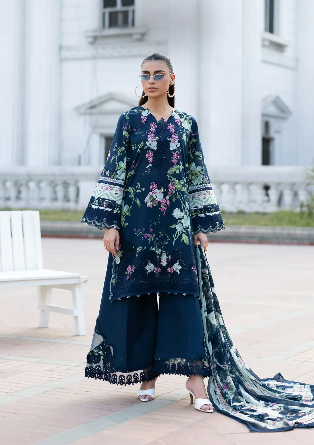 Signature Embroidered Lawn with Chiffon Collection Vol II ’26 by Elaf || ESG-3A MARIEL
