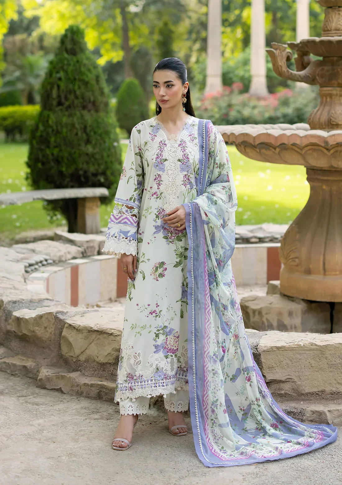 Signature Embroidered Lawn with Chiffon Collection Vol II ’26 by Elaf || ESG-3B KATIE