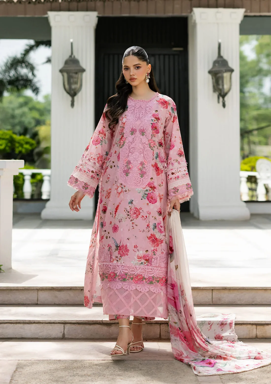 Signature Embroidered Lawn with Chiffon Collection Vol II ’26 by Elaf || ESG-4B MIRA