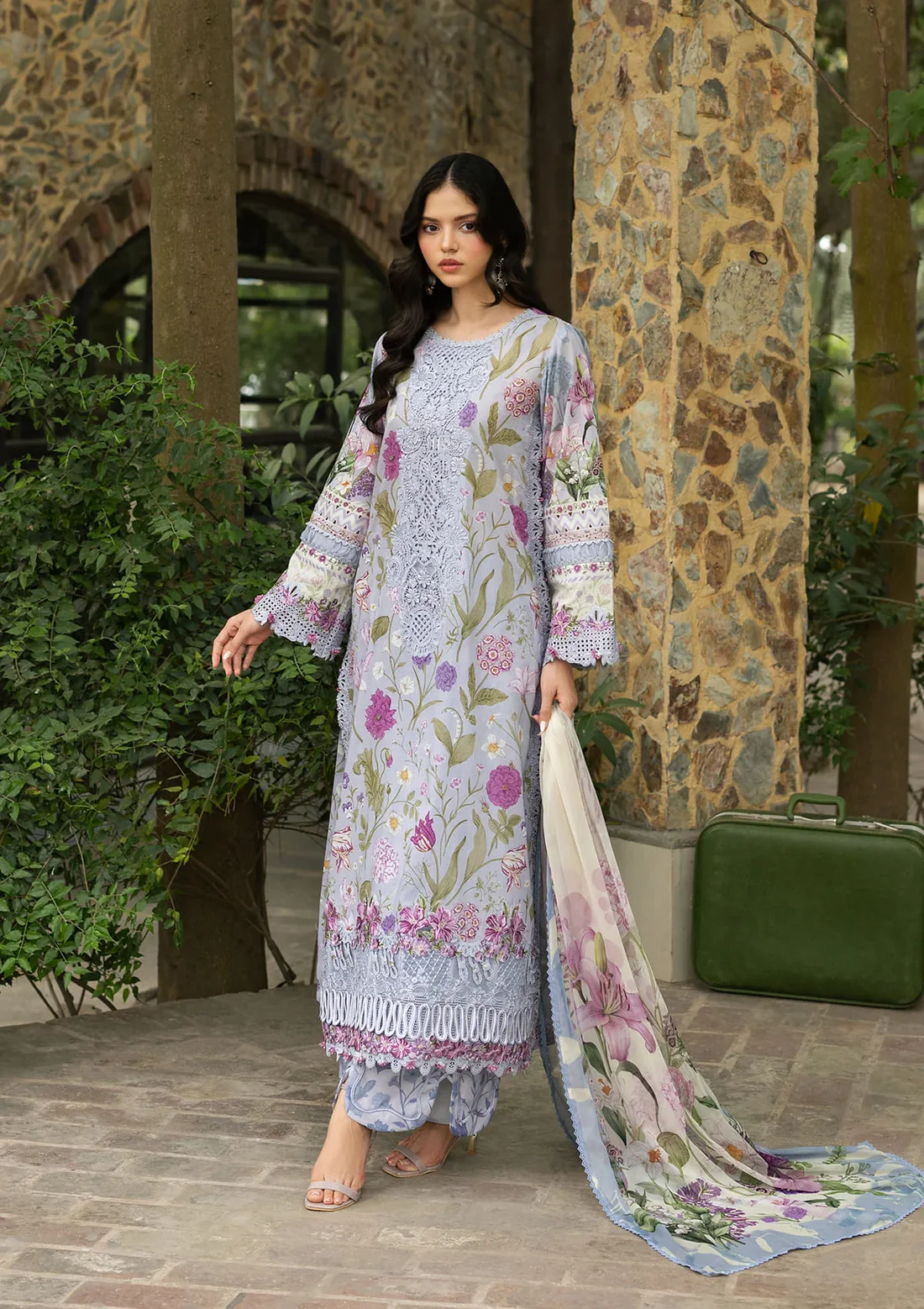 Signature Embroidered Lawn with Chiffon Collection Vol II ’26 by Elaf || ESG-5A ARIANA