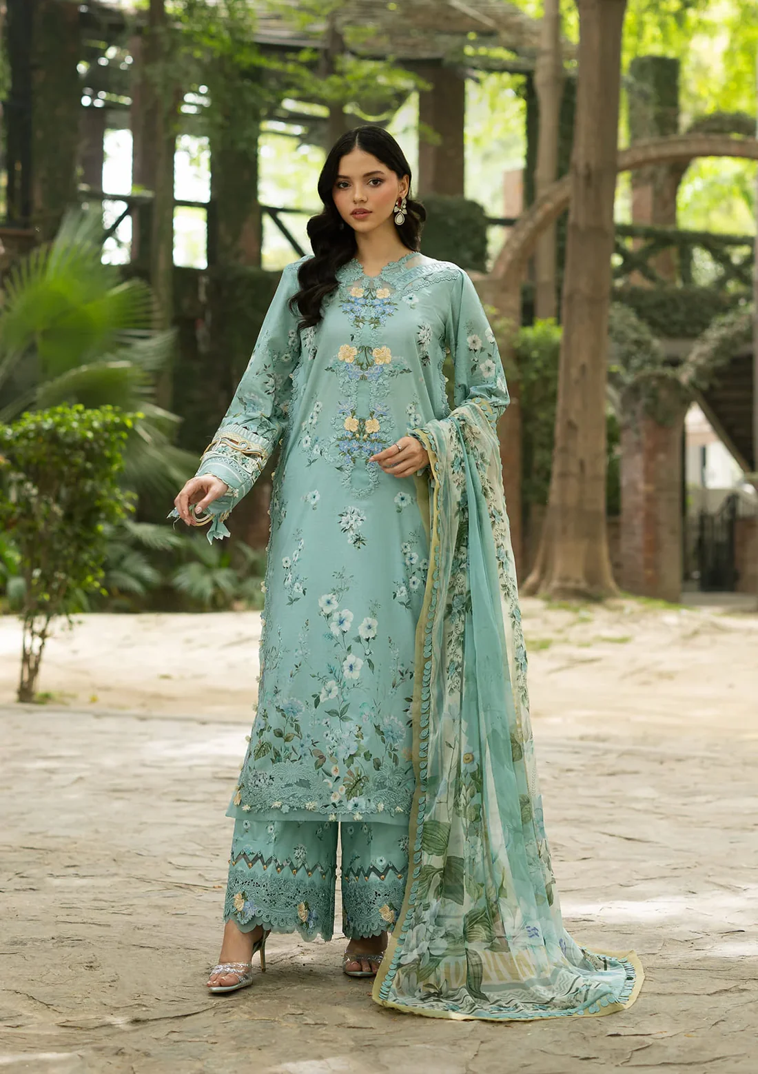 Signature Embroidered Lawn with Chiffon Collection Vol II ’26 by Elaf || ESG-6B ZARIA