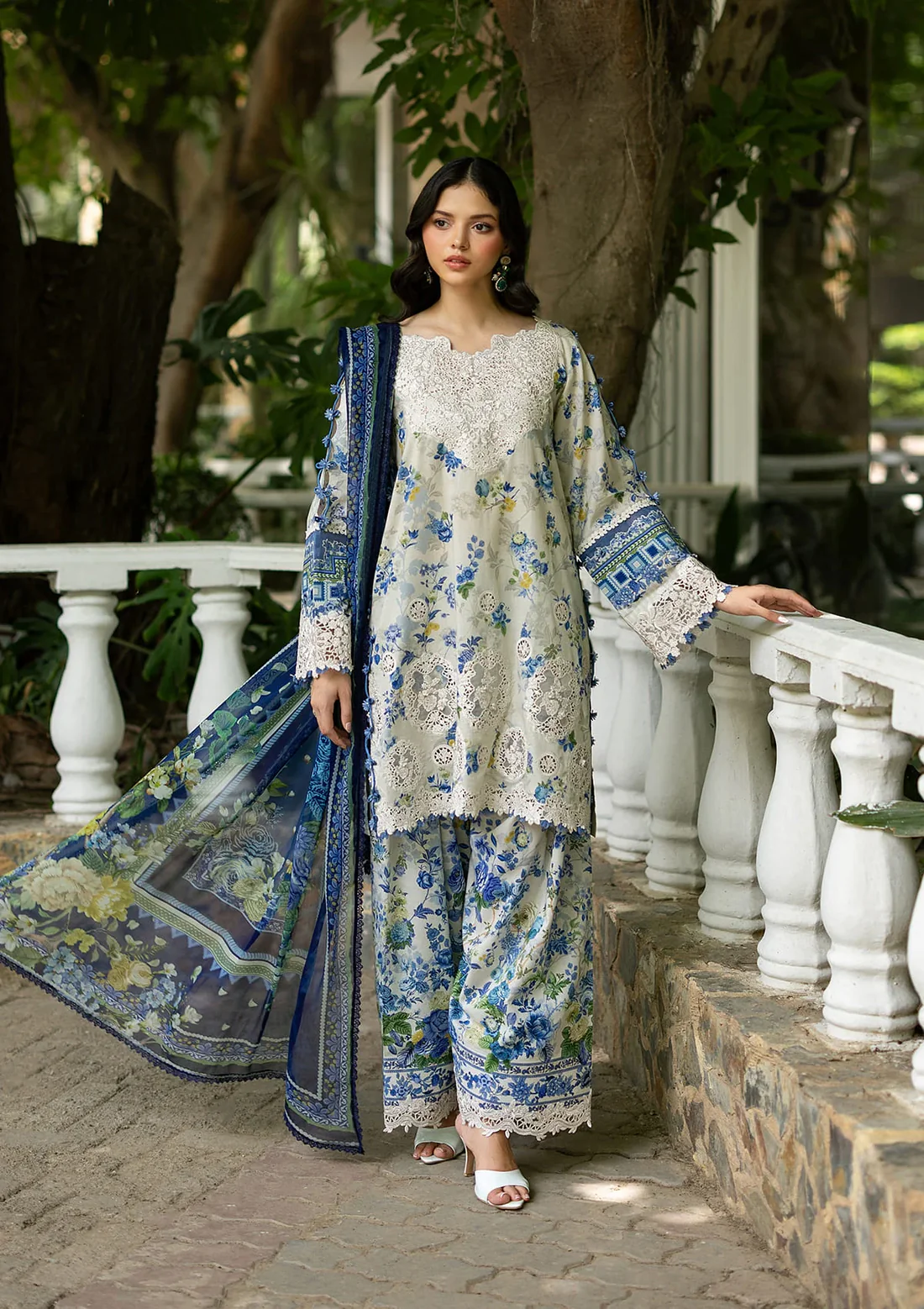 Signature Embroidered Lawn with Chiffon Collection Vol II ’26 by Elaf || ESG-8B CELINE