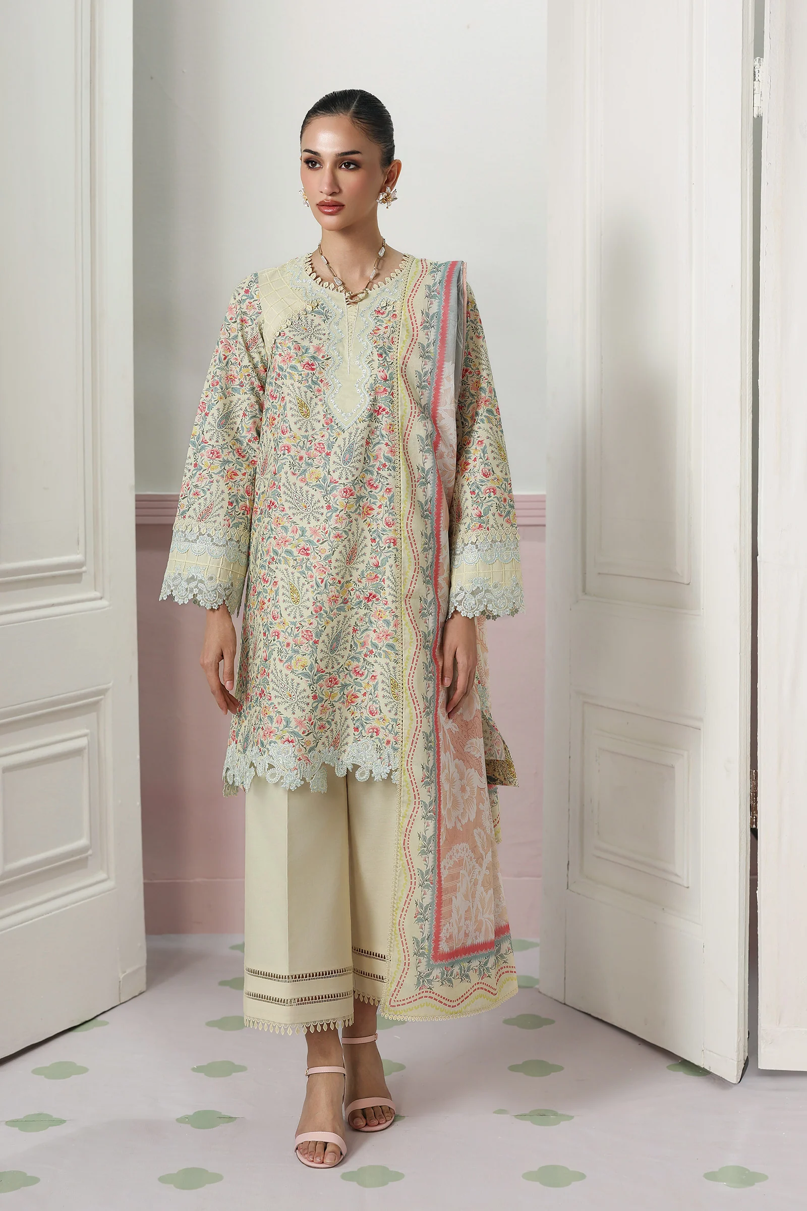 Qalamkar Qalamkar QPrints Embroidered Lawn Unstitched 3Pc Suit QQP-04B Zayra
