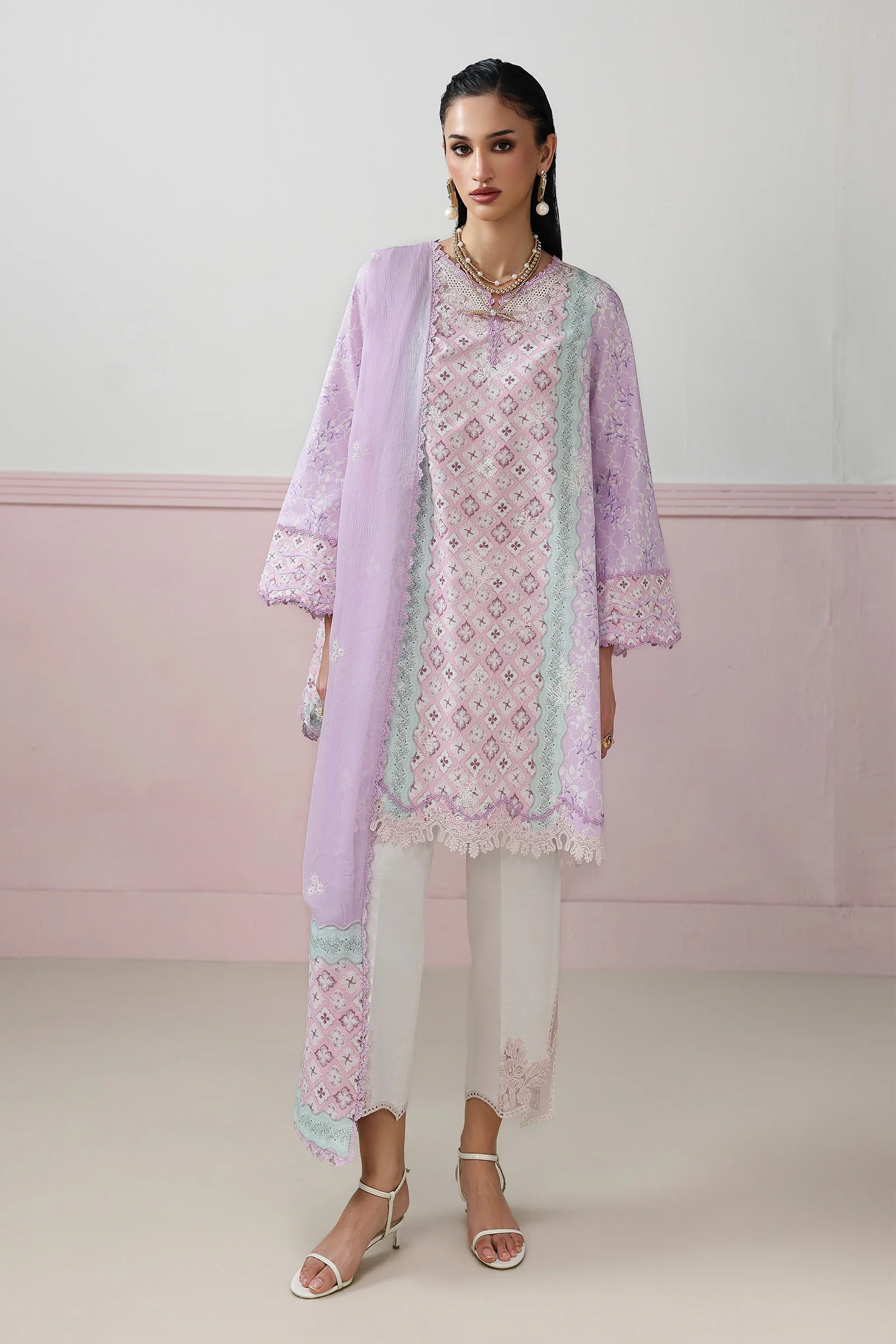 Qalamkar Qalamkar QPrints Embroidered Lawn Unstitched 3Pc Suit QQP-10A Josee