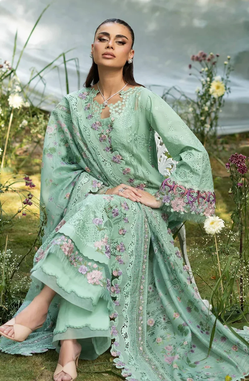 Elaf Luxury Lawn Vol 2 | 2026 || ELQ-3A DAISY CHAIN