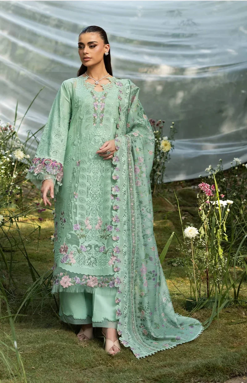 Elaf Luxury Lawn Vol 2 | 2026 || ELQ-3A DAISY CHAIN 4