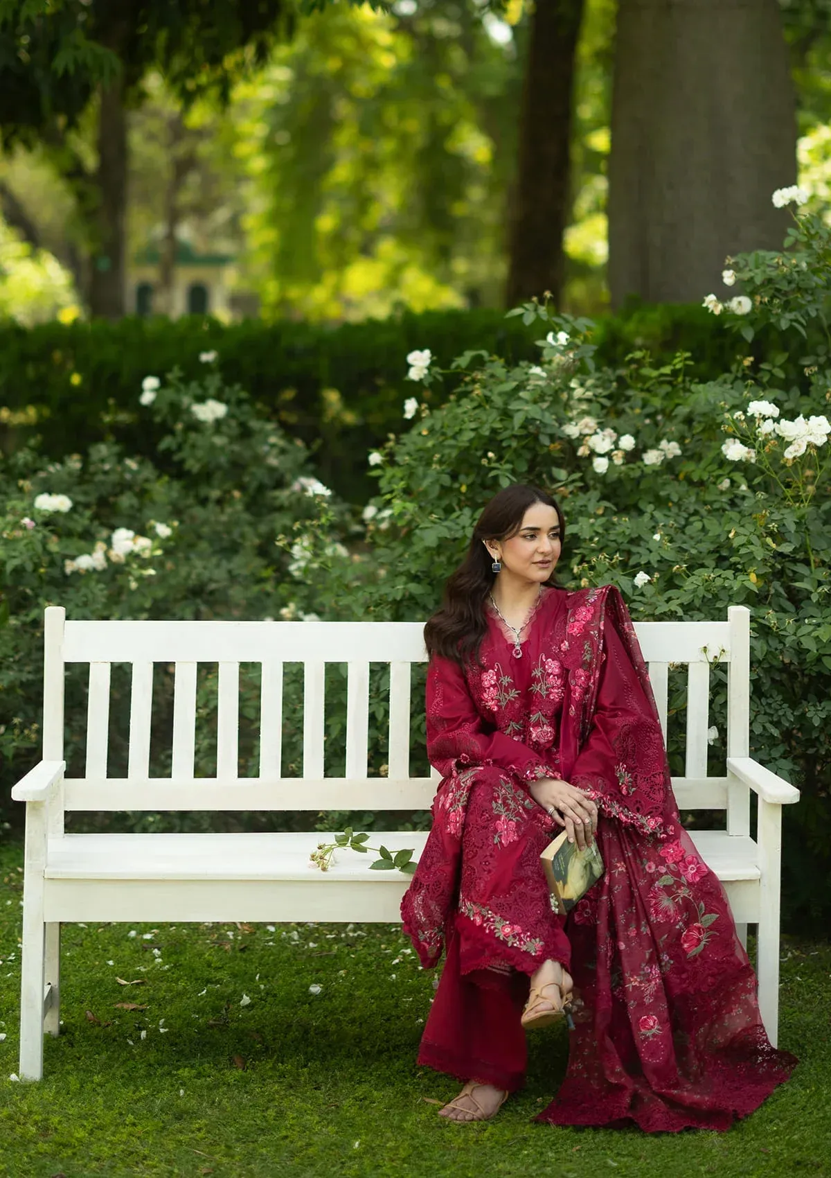 Elaf Luxury Lawn Vol 2 | 2026 || ELQ-4A FALLING PETALS