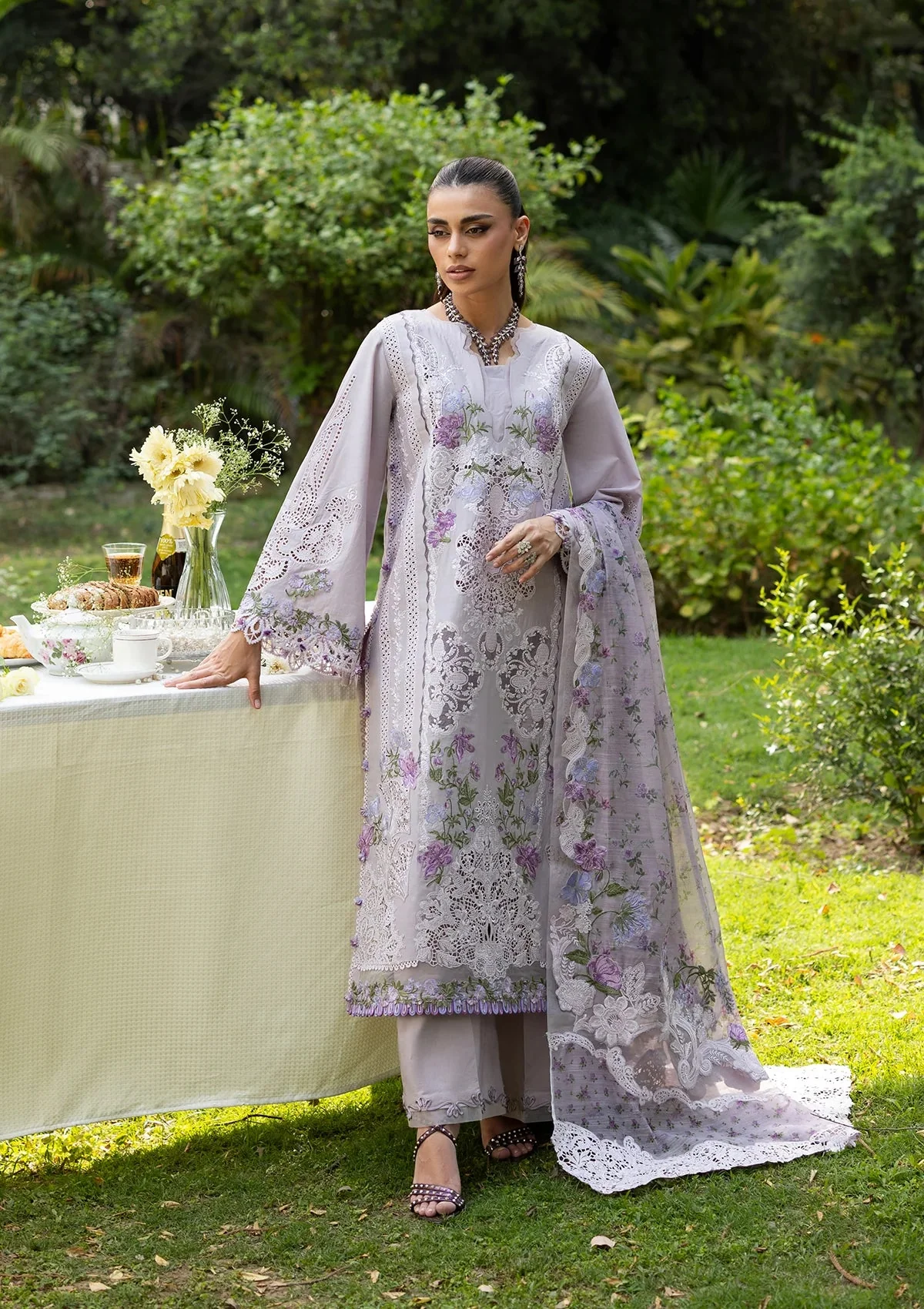 Elaf Luxury Lawn Vol 2 | 2026 || ELQ-4B PURE PLUM