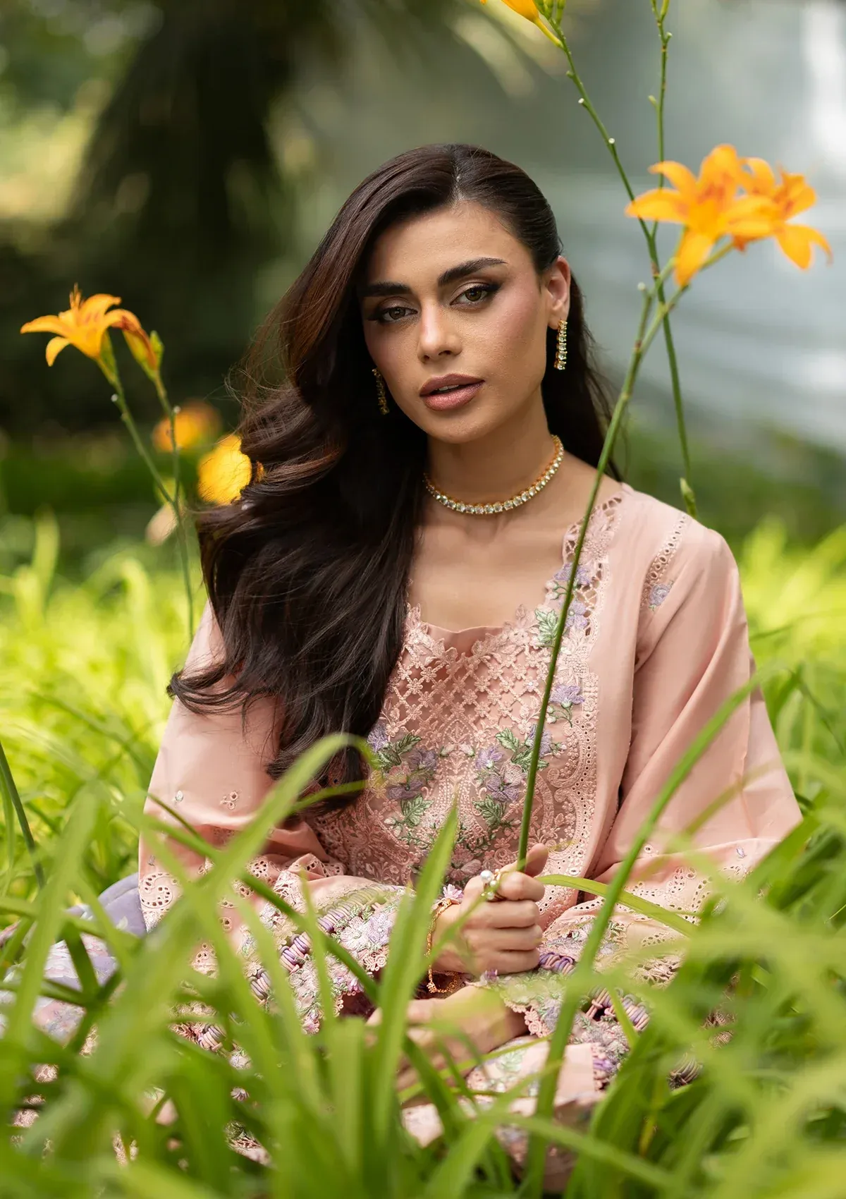 Elaf Luxury Lawn Vol 2 | 2026 || ELQ-6A BLUSHING ROSE 4